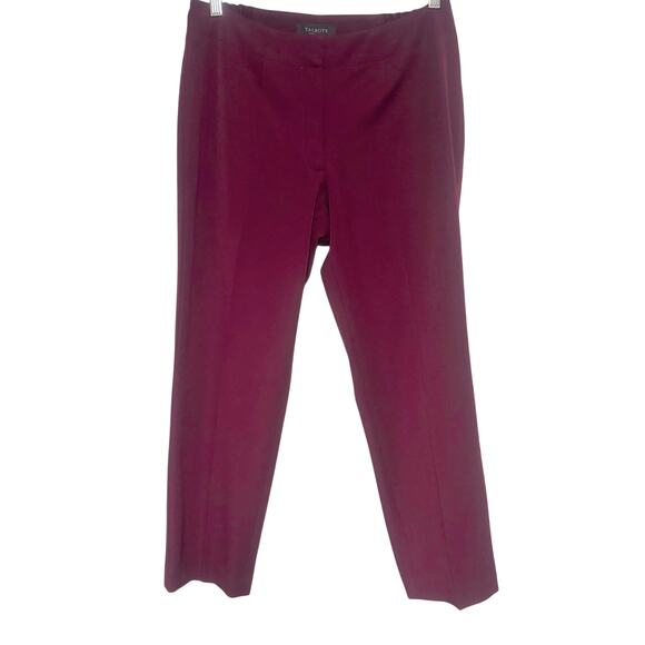 Talbots Heritage Maroon Straight Leg Trouser Pants Size 12P Work Career Petite - Picture 2 of 5
